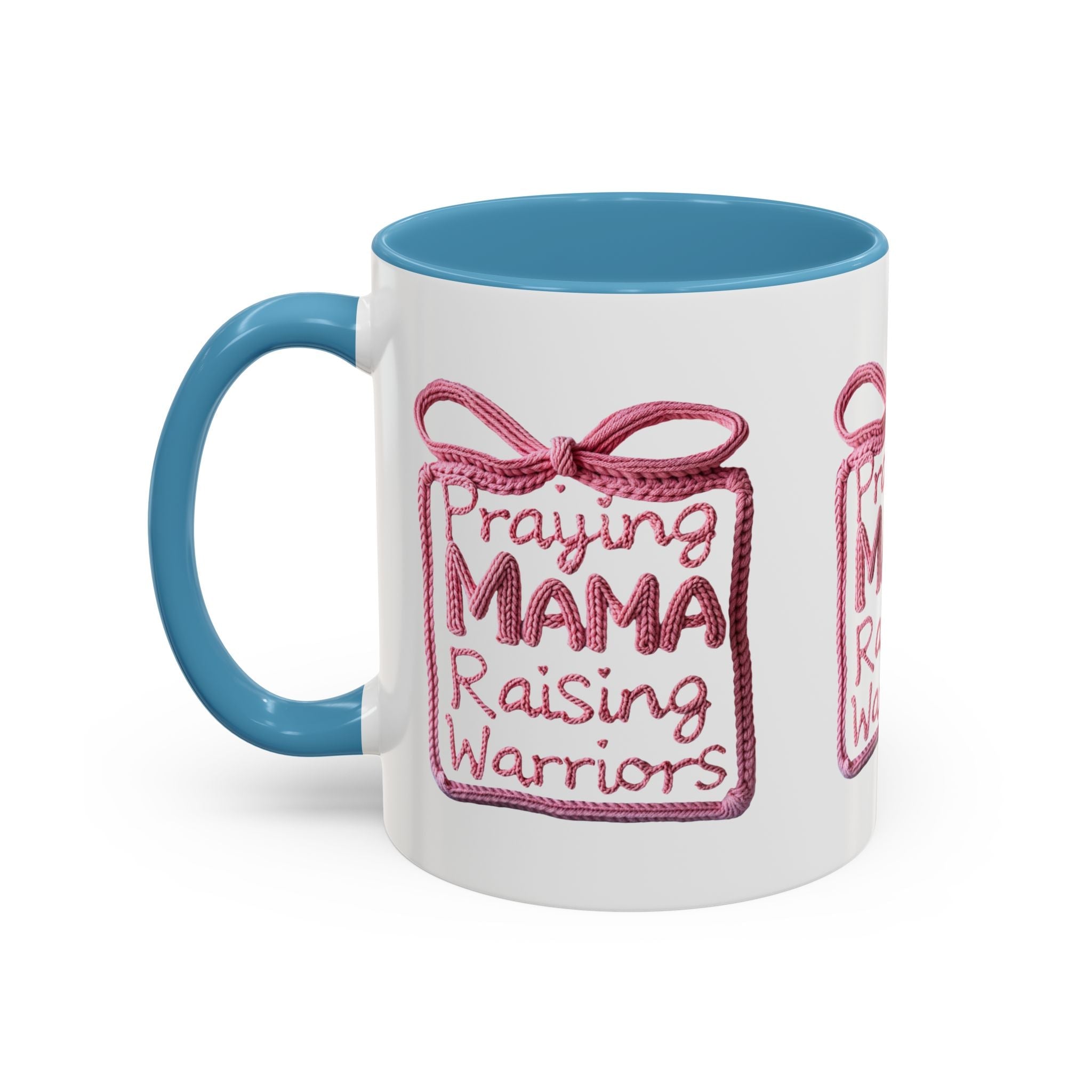 Praying Mama Raising Warriors Coffee Mug (Accent, 11/15oz) - Grace & Grit Boutique