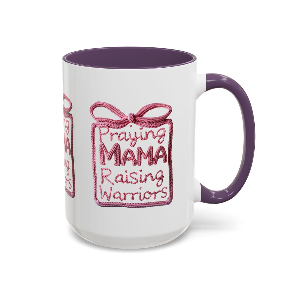 Praying Mama Raising Warriors Coffee Mug (Accent, 11/15oz) - Grace & Grit Boutique