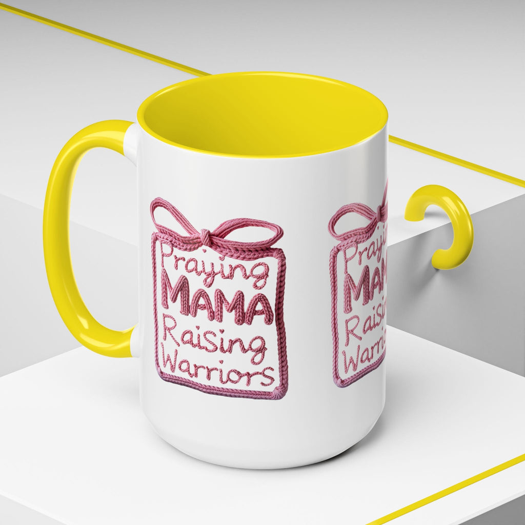 Praying Mama Raising Warriors Coffee Mug (Accent, 11/15oz) - Grace & Grit Boutique