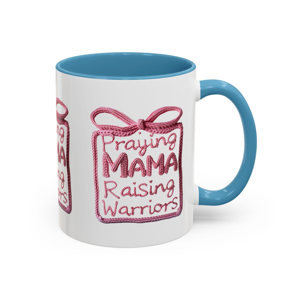 Praying Mama Raising Warriors Coffee Mug (Accent, 11/15oz) - Grace & Grit Boutique