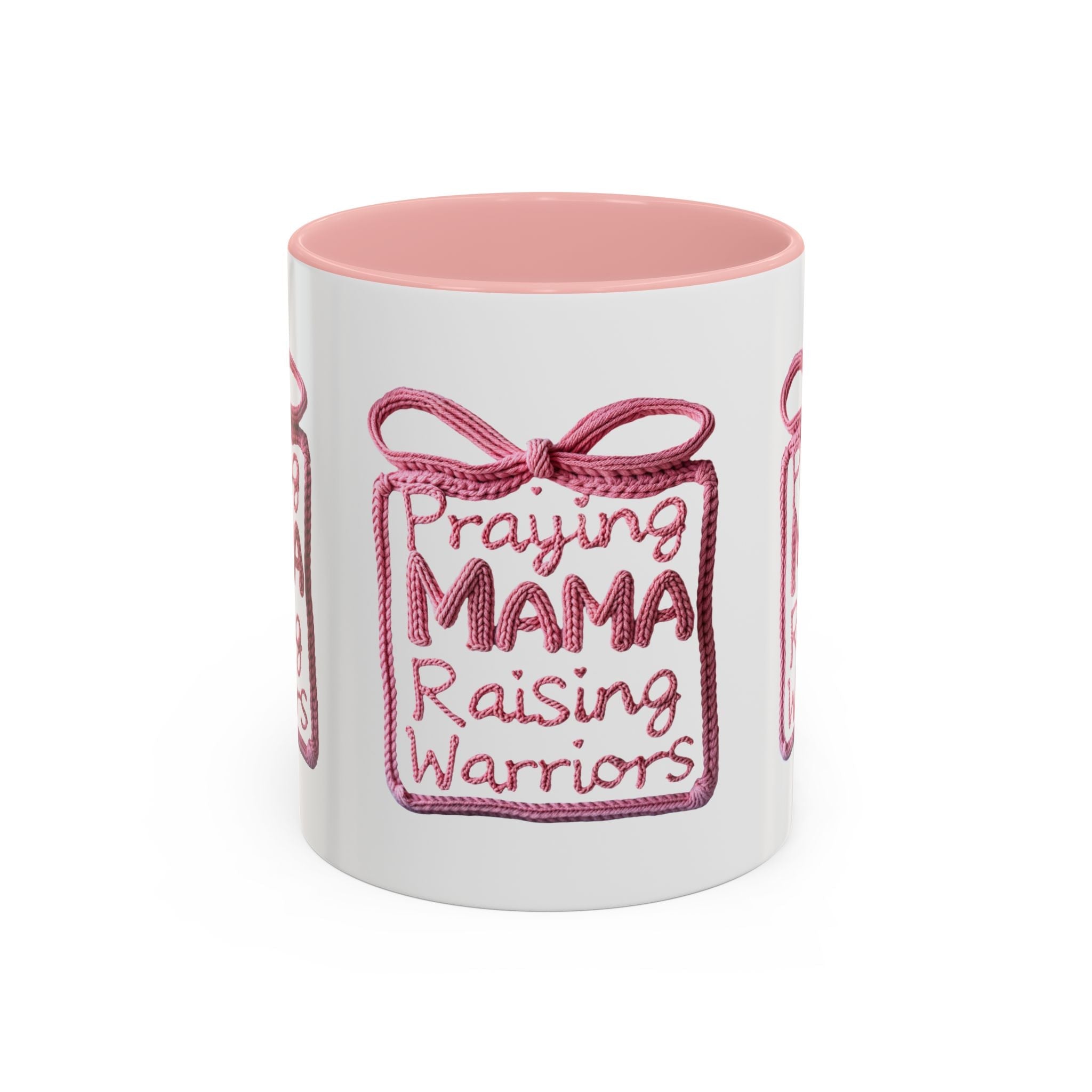 Praying Mama Raising Warriors Coffee Mug (Accent, 11/15oz) by Printify