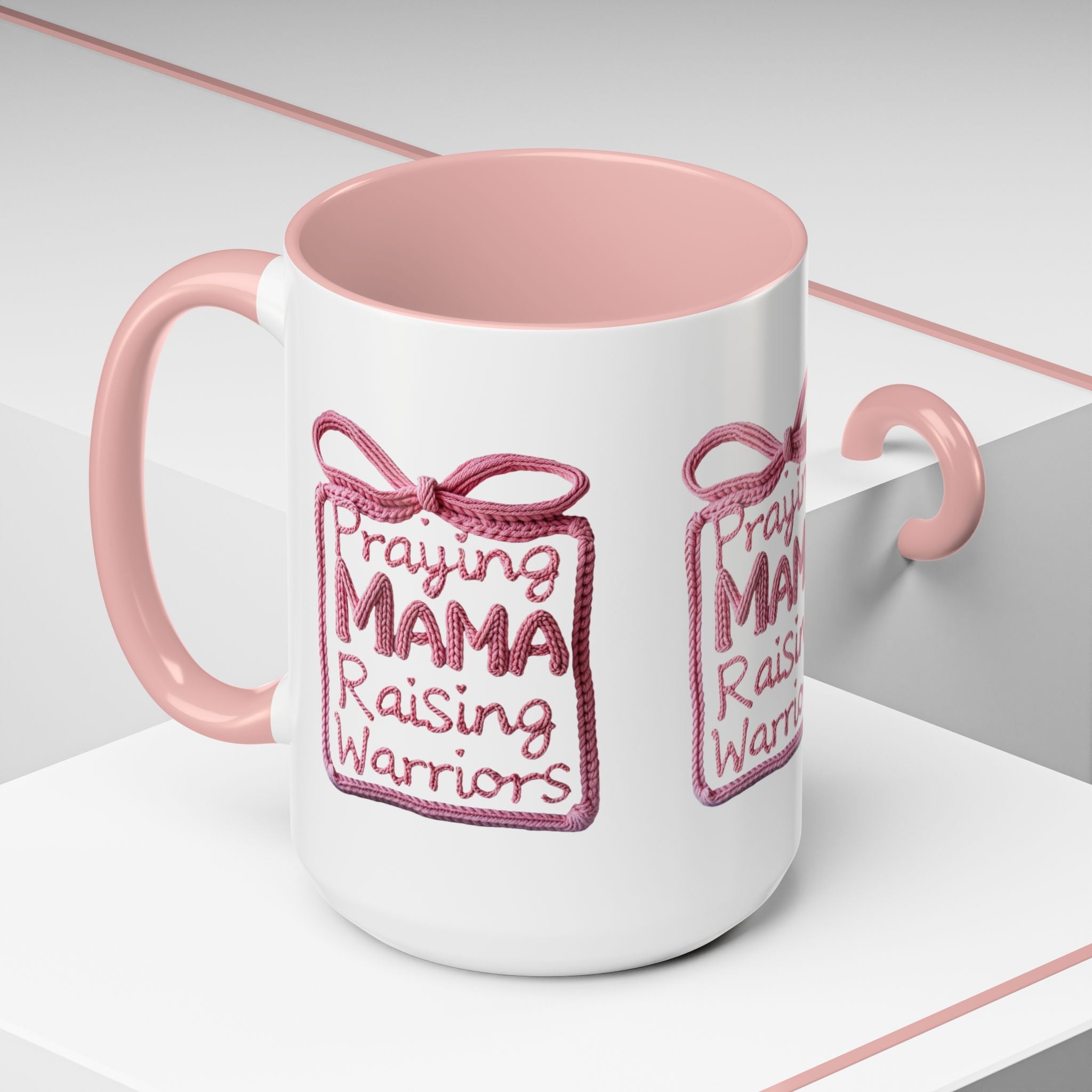 Praying Mama Raising Warriors Coffee Mug (Accent, 11/15oz) - Grace & Grit Boutique