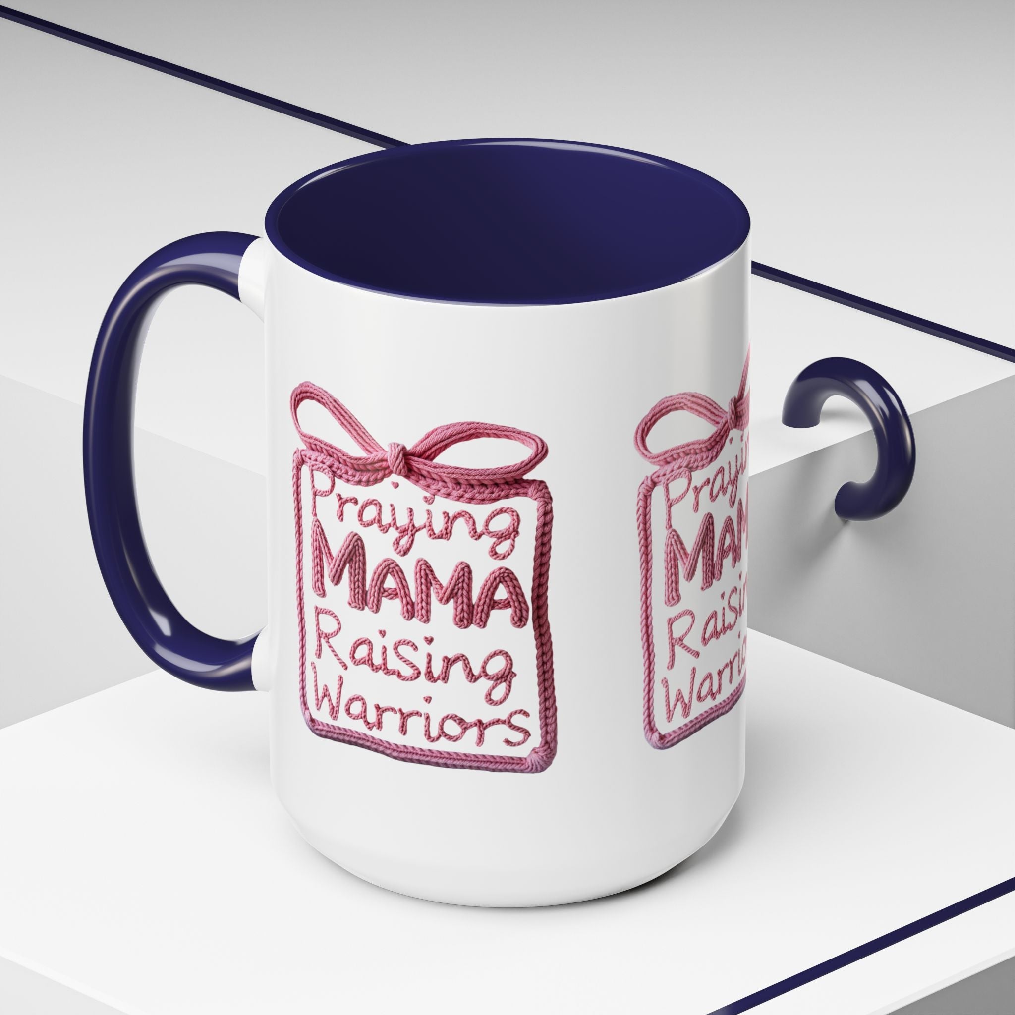 Praying Mama Raising Warriors Coffee Mug (Accent, 11/15oz) - Grace & Grit Boutique