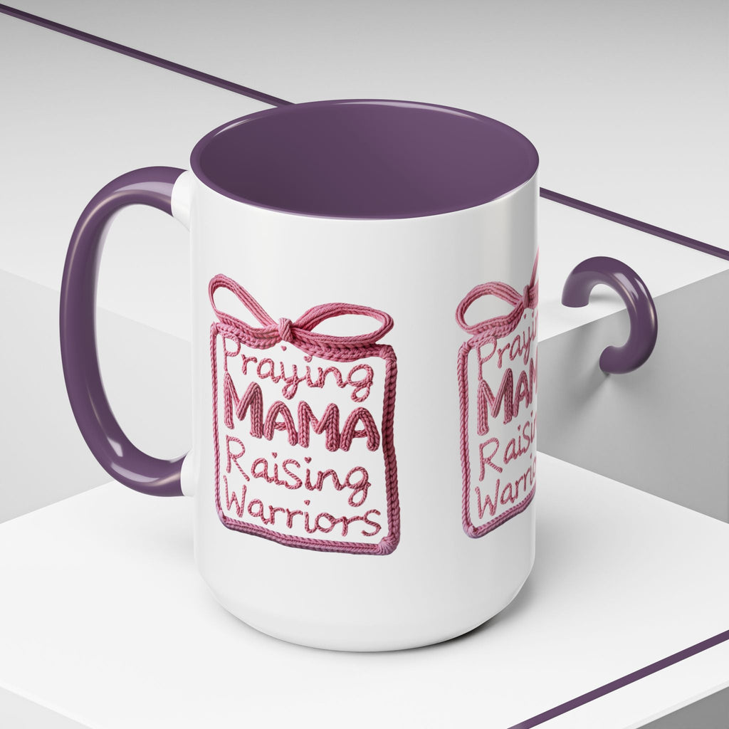 Praying Mama Raising Warriors Coffee Mug (Accent, 11/15oz) - Grace & Grit Boutique