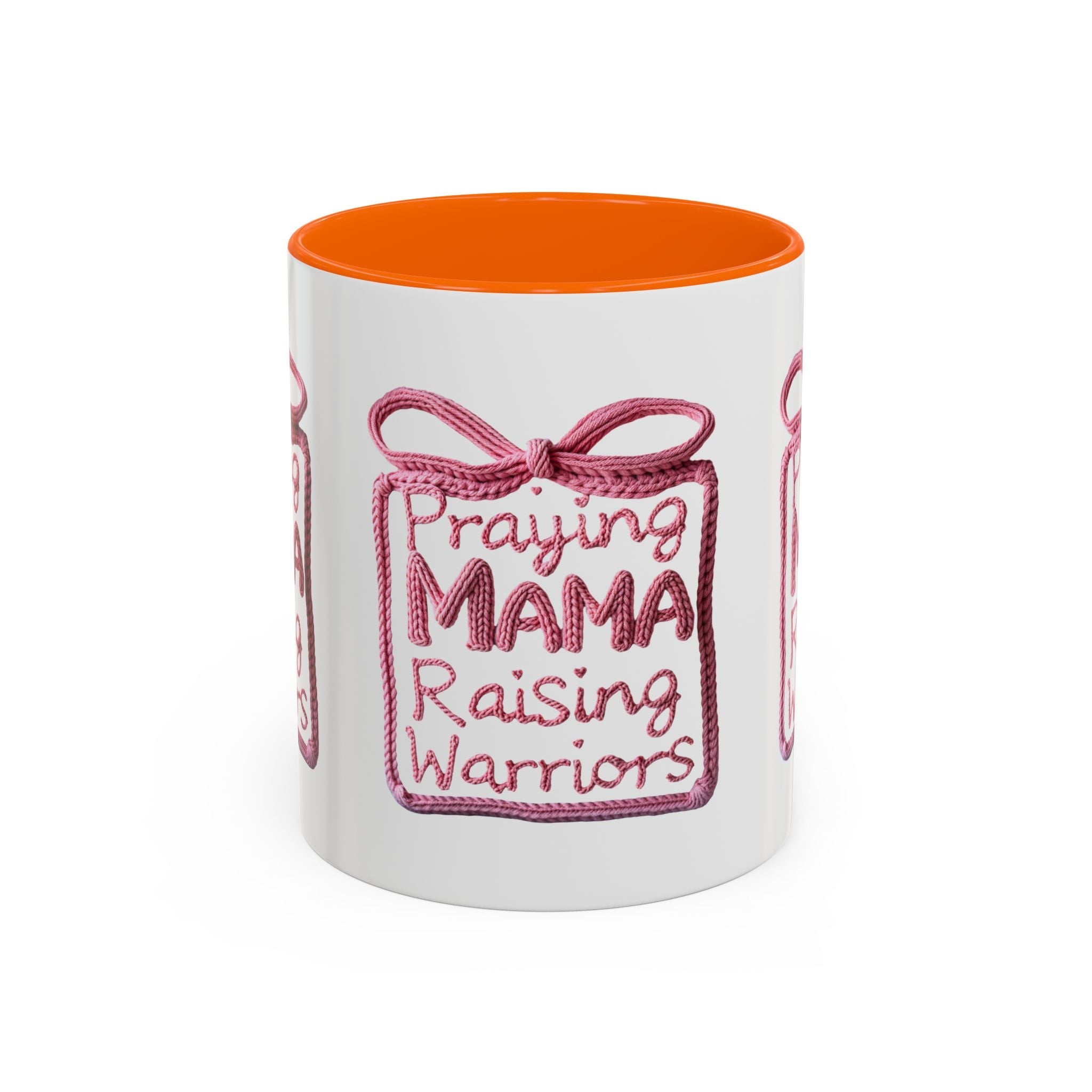 Praying Mama Raising Warriors Coffee Mug (Accent, 11/15oz) by Printify