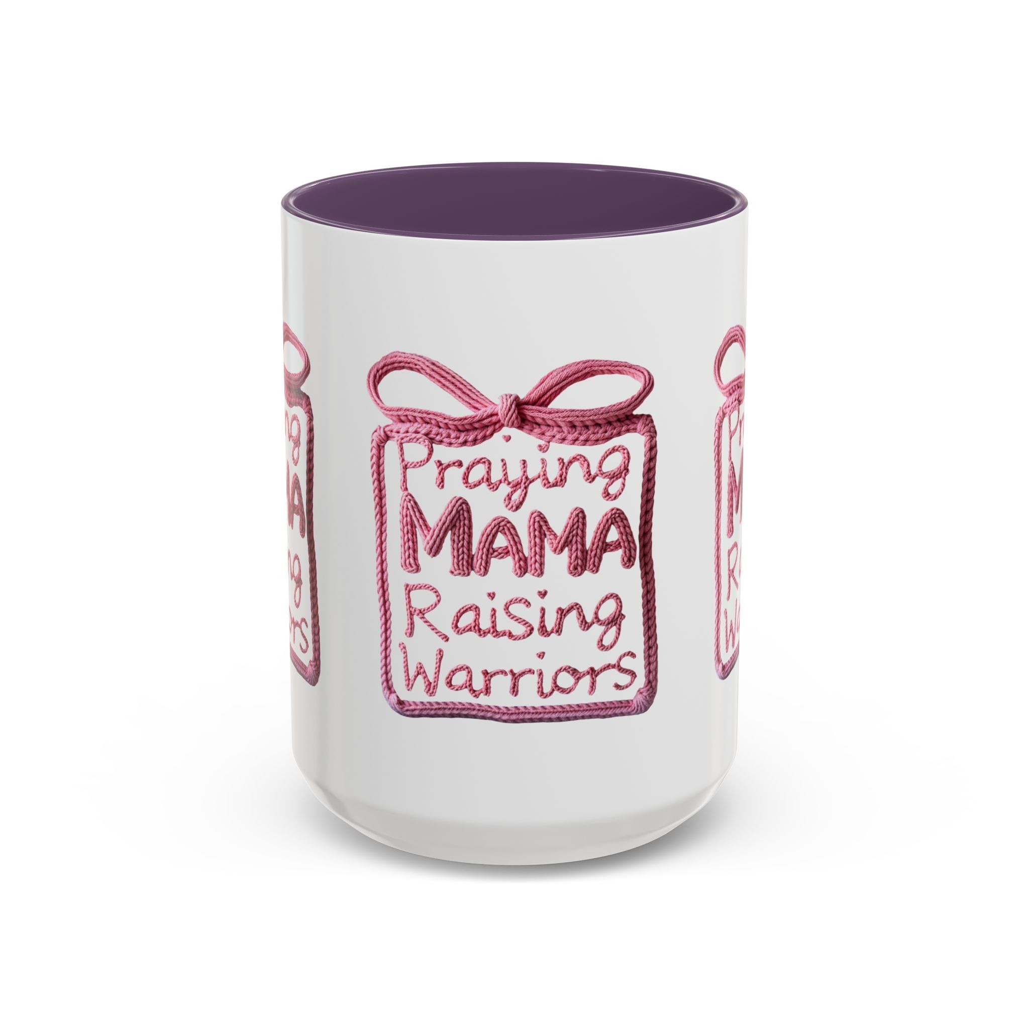 Praying Mama Raising Warriors Coffee Mug (Accent, 11/15oz) by Printify