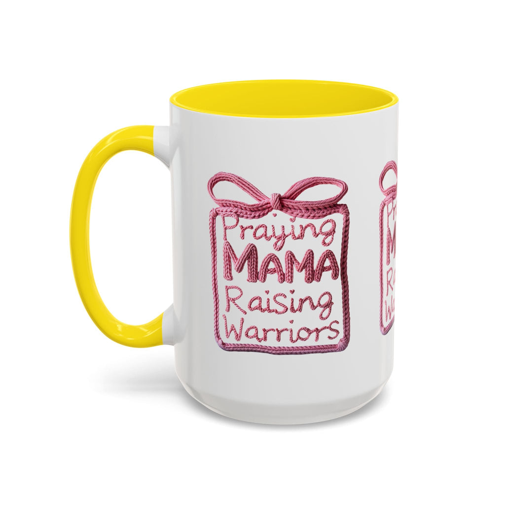 Praying Mama Raising Warriors Coffee Mug (Accent, 11/15oz) - Grace & Grit Boutique