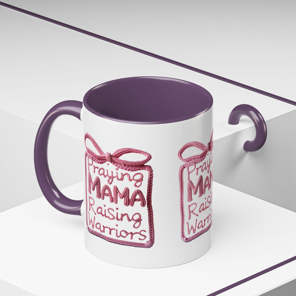 Praying Mama Raising Warriors Coffee Mug (Accent, 11/15oz) - Grace & Grit Boutique
