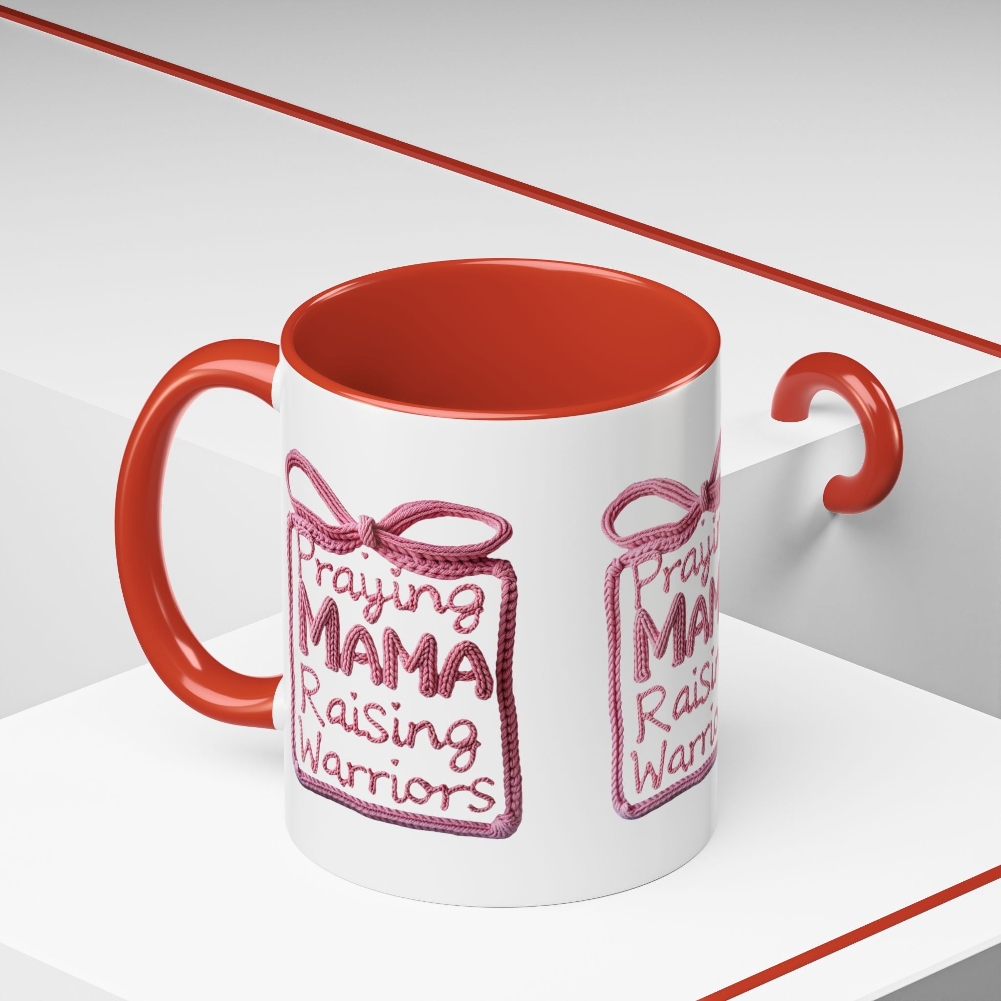 Praying Mama Raising Warriors Coffee Mug (Accent, 11/15oz) - Grace & Grit Boutique
