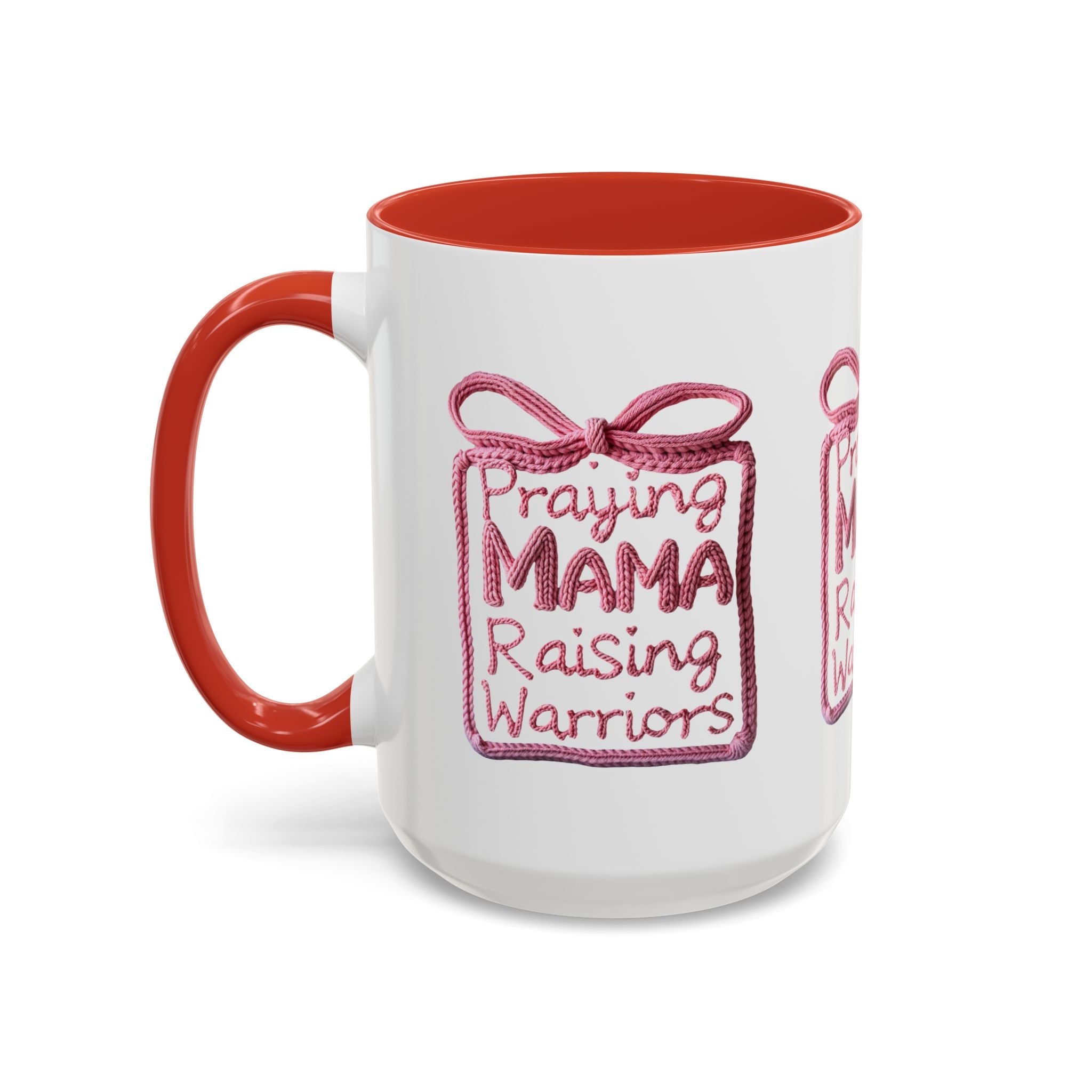 Praying Mama Raising Warriors Coffee Mug (Accent, 11/15oz) - Grace & Grit Boutique