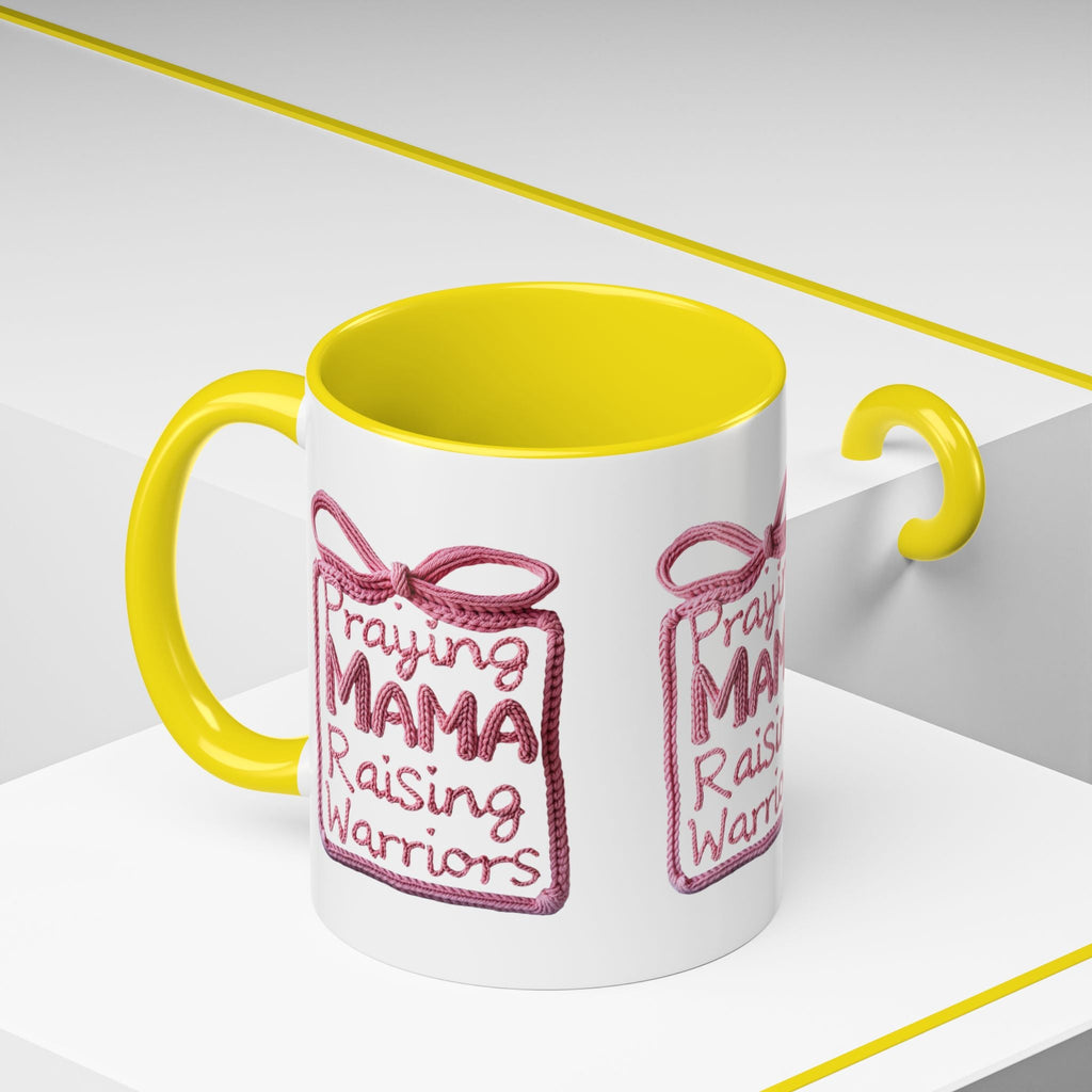 Praying Mama Raising Warriors Coffee Mug (Accent, 11/15oz) - Grace & Grit Boutique