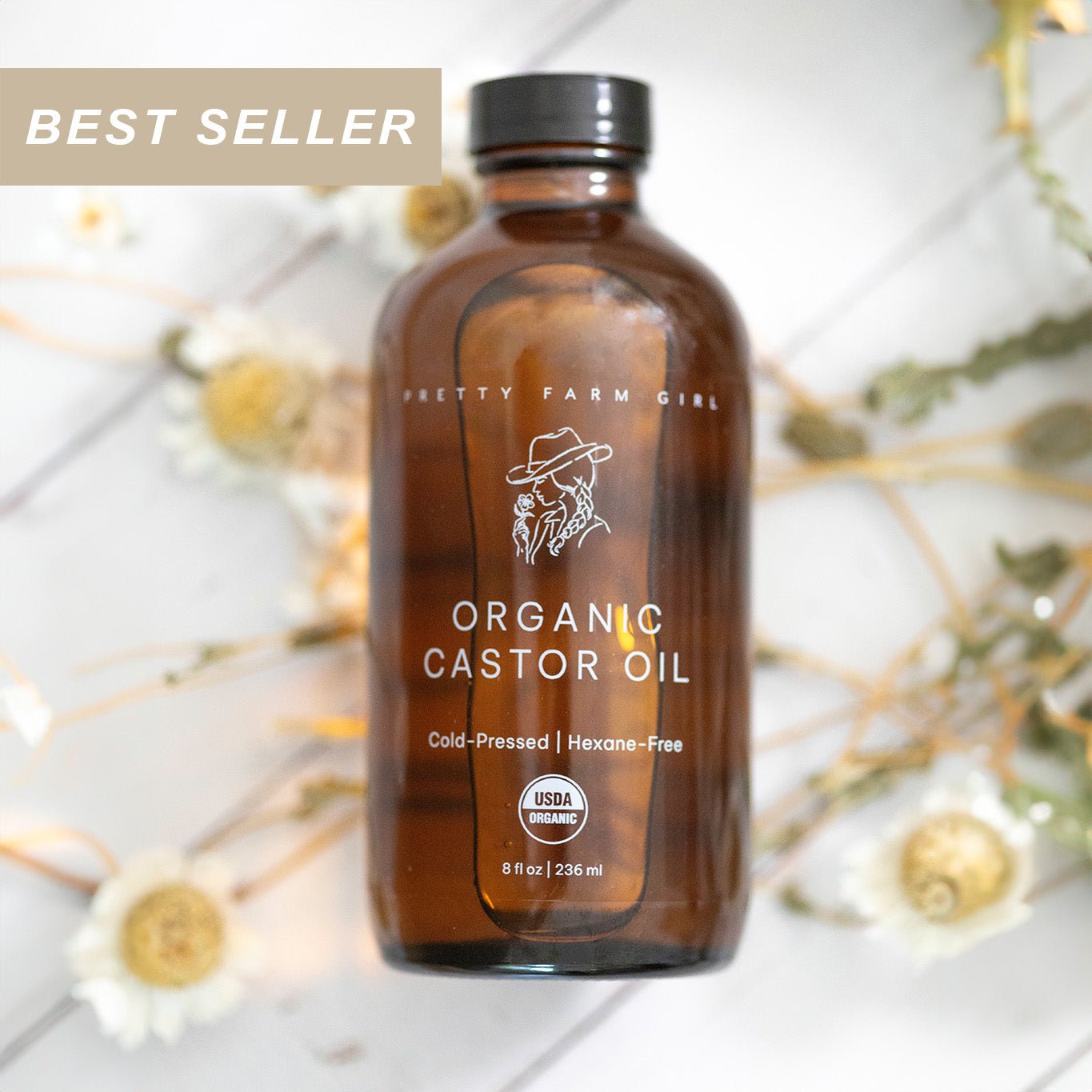 Pure Organic Cold Pressed Hexane - Free Castor Oil - Grace & Grit Boutique