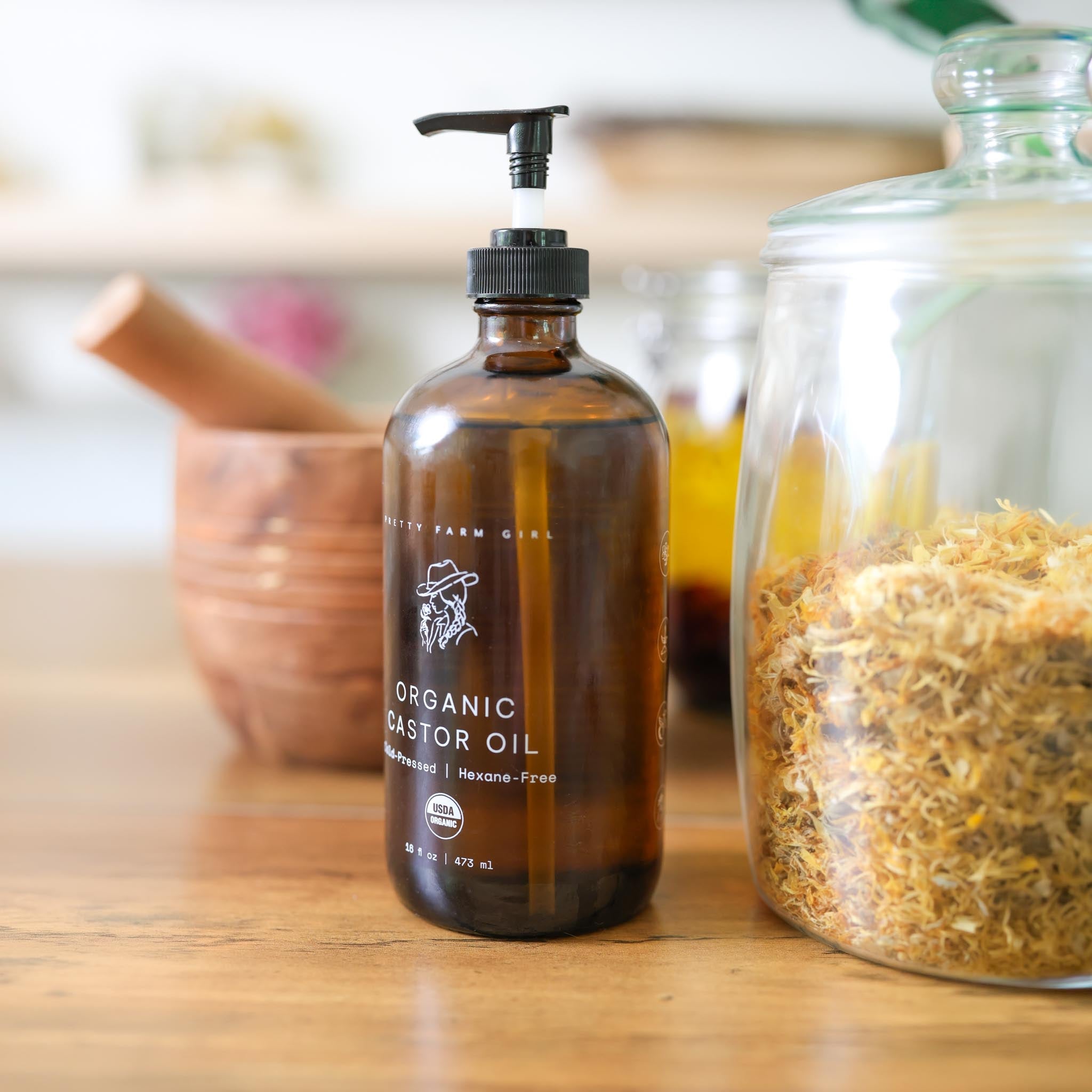 Pure Organic Cold Pressed Hexane - Free Castor Oil - Grace & Grit Boutique