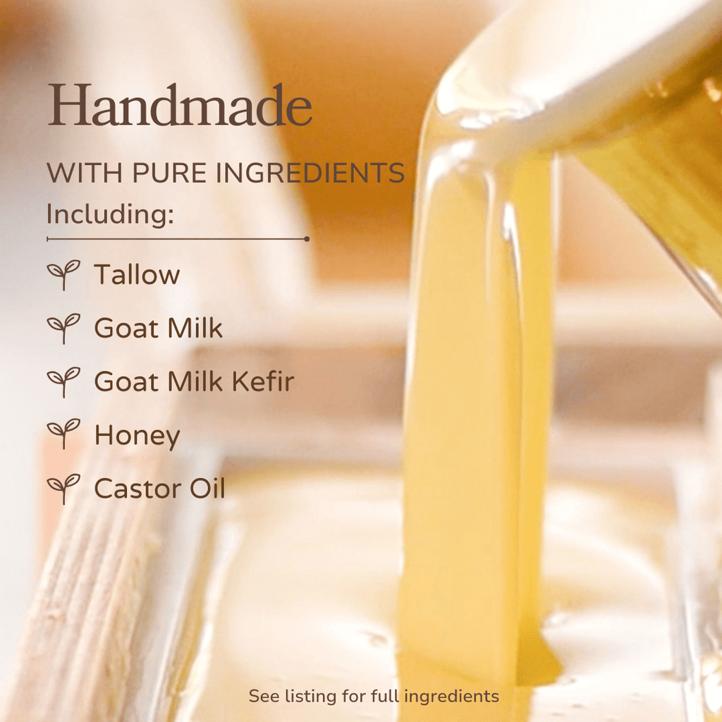 Pure Tallow + Honey Fragrance Free Handmade Tallow and Goat Milk Soap Bar - Grace & Grit Boutique