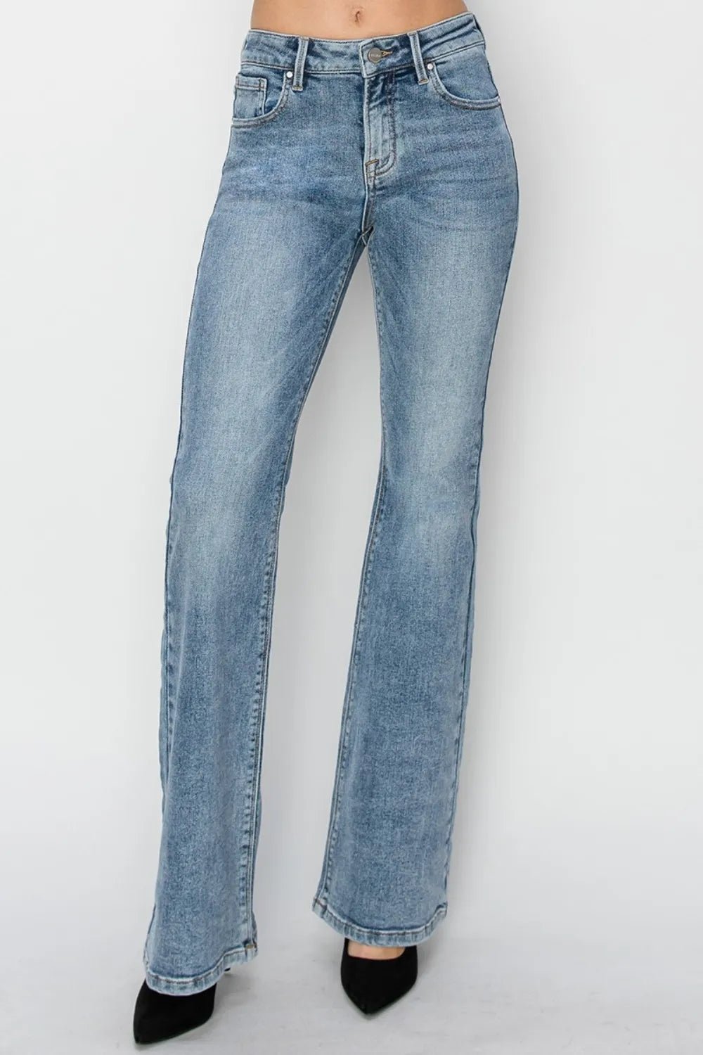 RISEN Full Size Mid Rise Bootcut Jeans - Grace & Grit Boutique