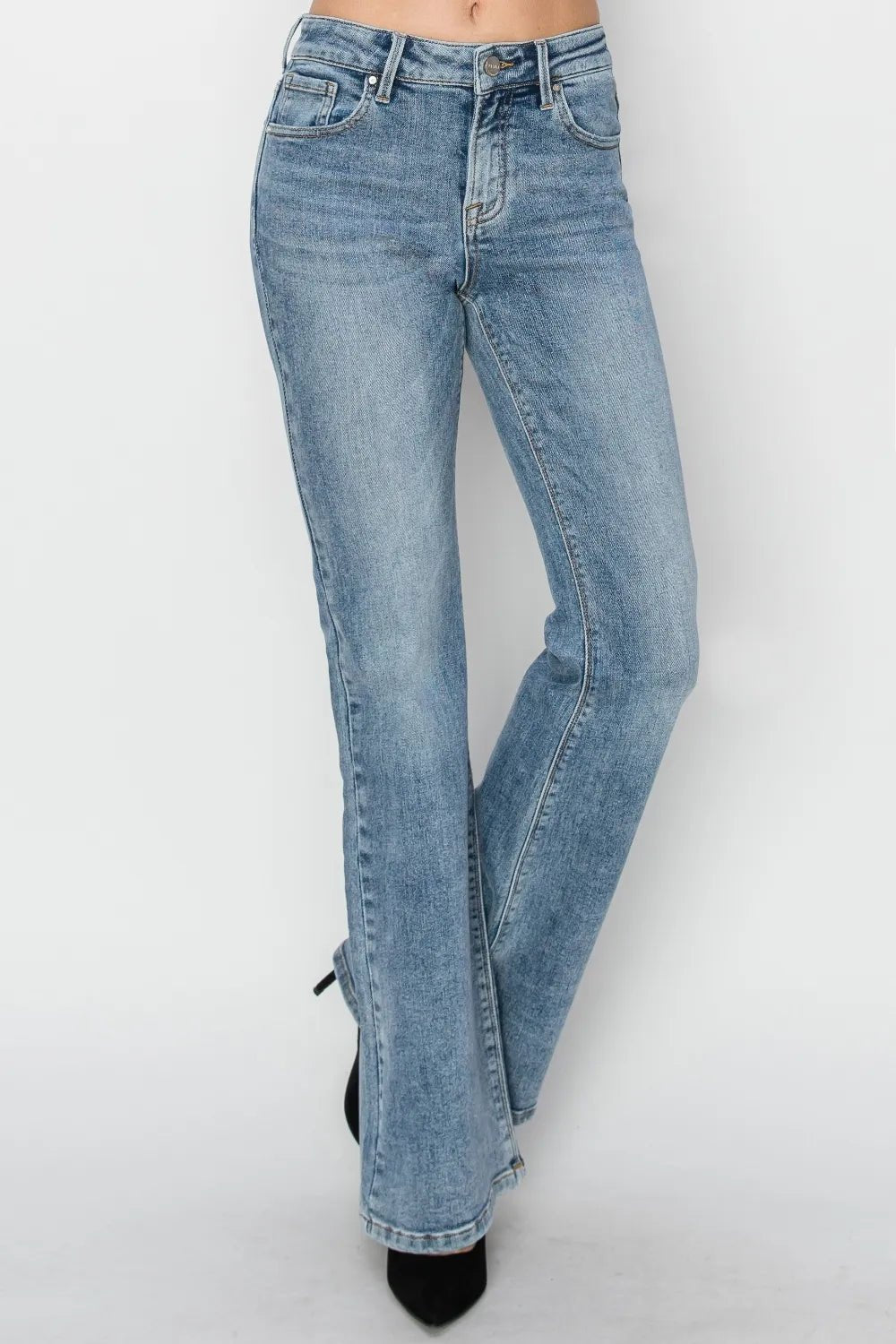 RISEN Full Size Mid Rise Bootcut Jeans - Grace & Grit Boutique