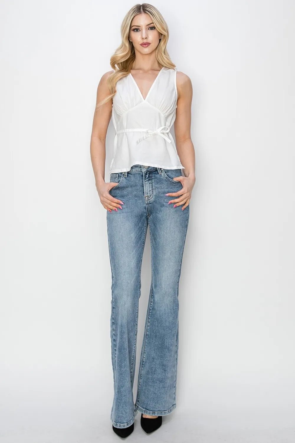 RISEN Full Size Mid Rise Bootcut Jeans - Grace & Grit Boutique
