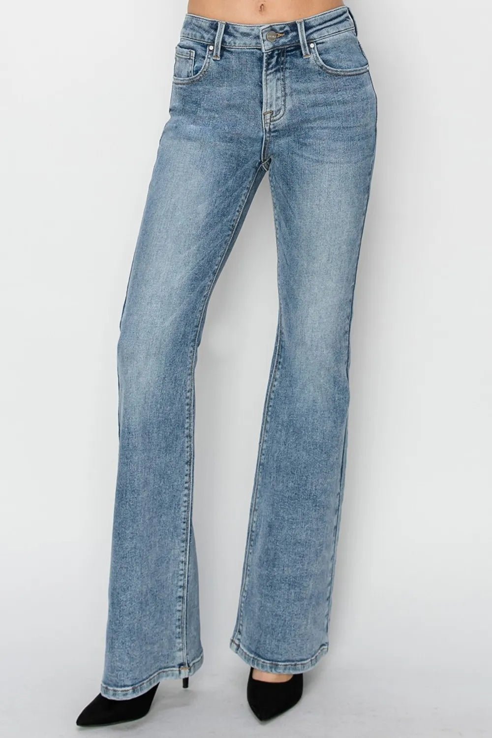 RISEN Full Size Mid Rise Bootcut Jeans - Grace & Grit Boutique