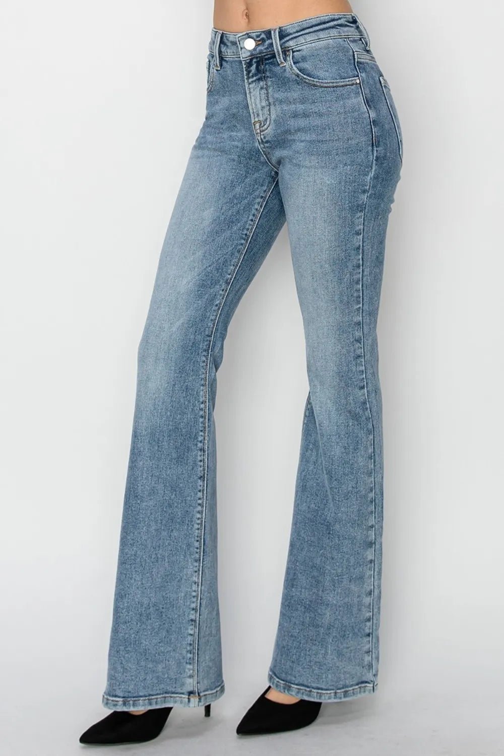 RISEN Full Size Mid Rise Bootcut Jeans - Grace & Grit Boutique