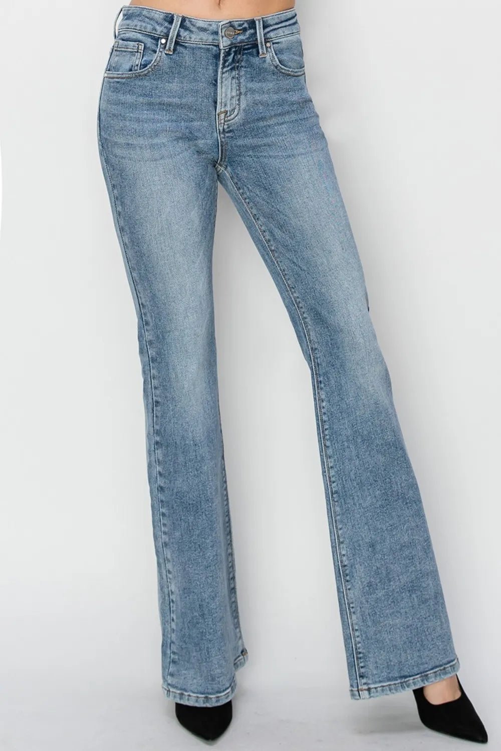 RISEN Full Size Mid Rise Bootcut Jeans - Grace & Grit Boutique