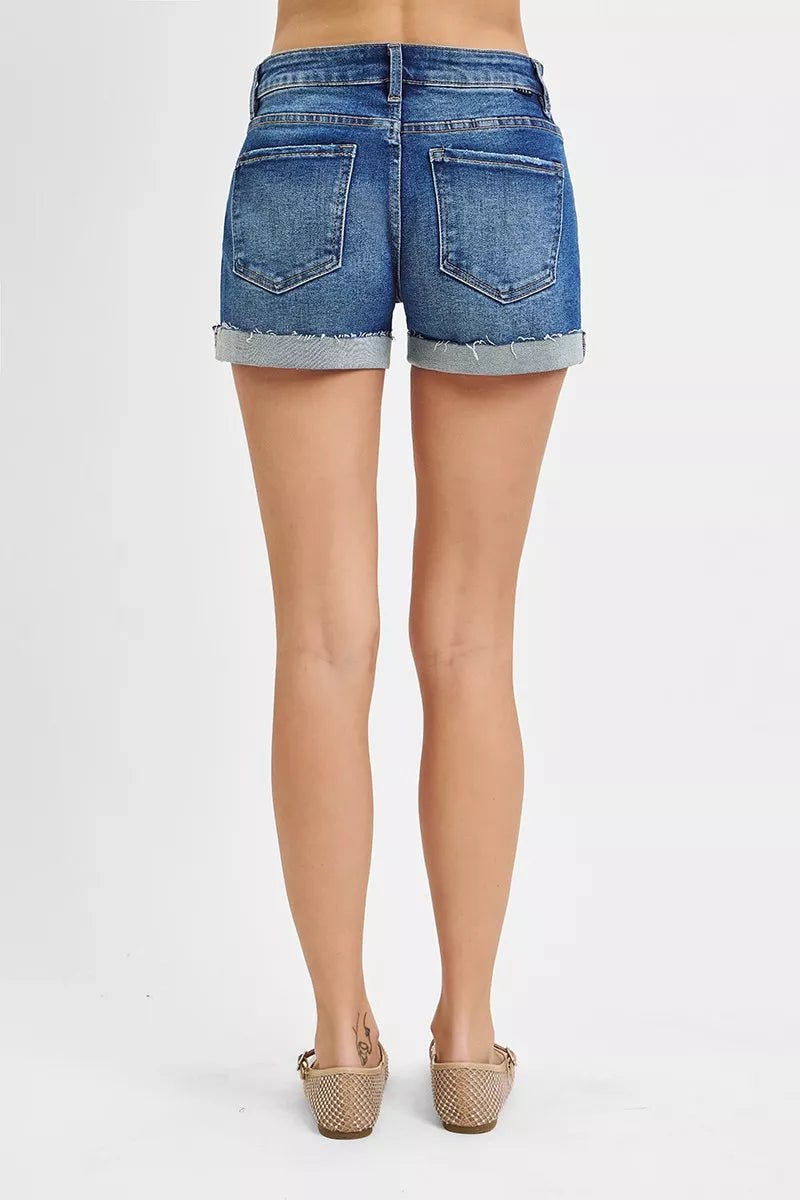 RISEN Low Rise Cuffed Shorts - Grace & Grit Boutique