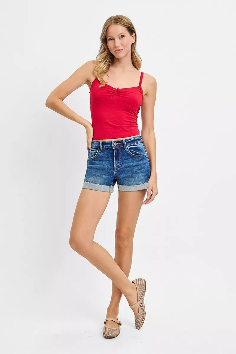 RISEN Low Rise Cuffed Shorts - Grace & Grit Boutique