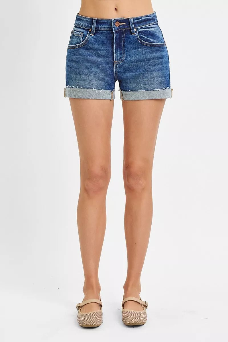 RISEN Low Rise Cuffed Shorts - Grace & Grit Boutique