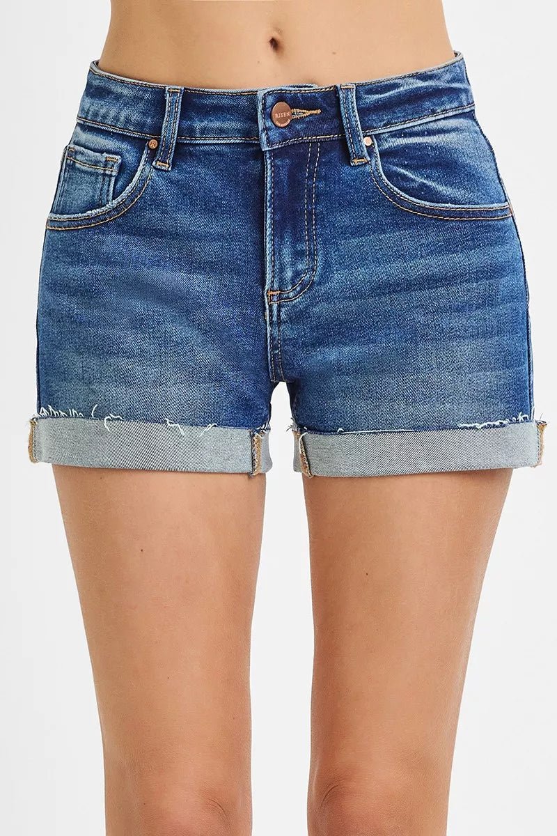 RISEN Low Rise Cuffed Shorts - Grace & Grit Boutique