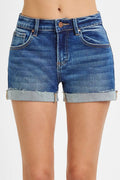 RISEN Low Rise Cuffed Shorts - Grace & Grit Boutique