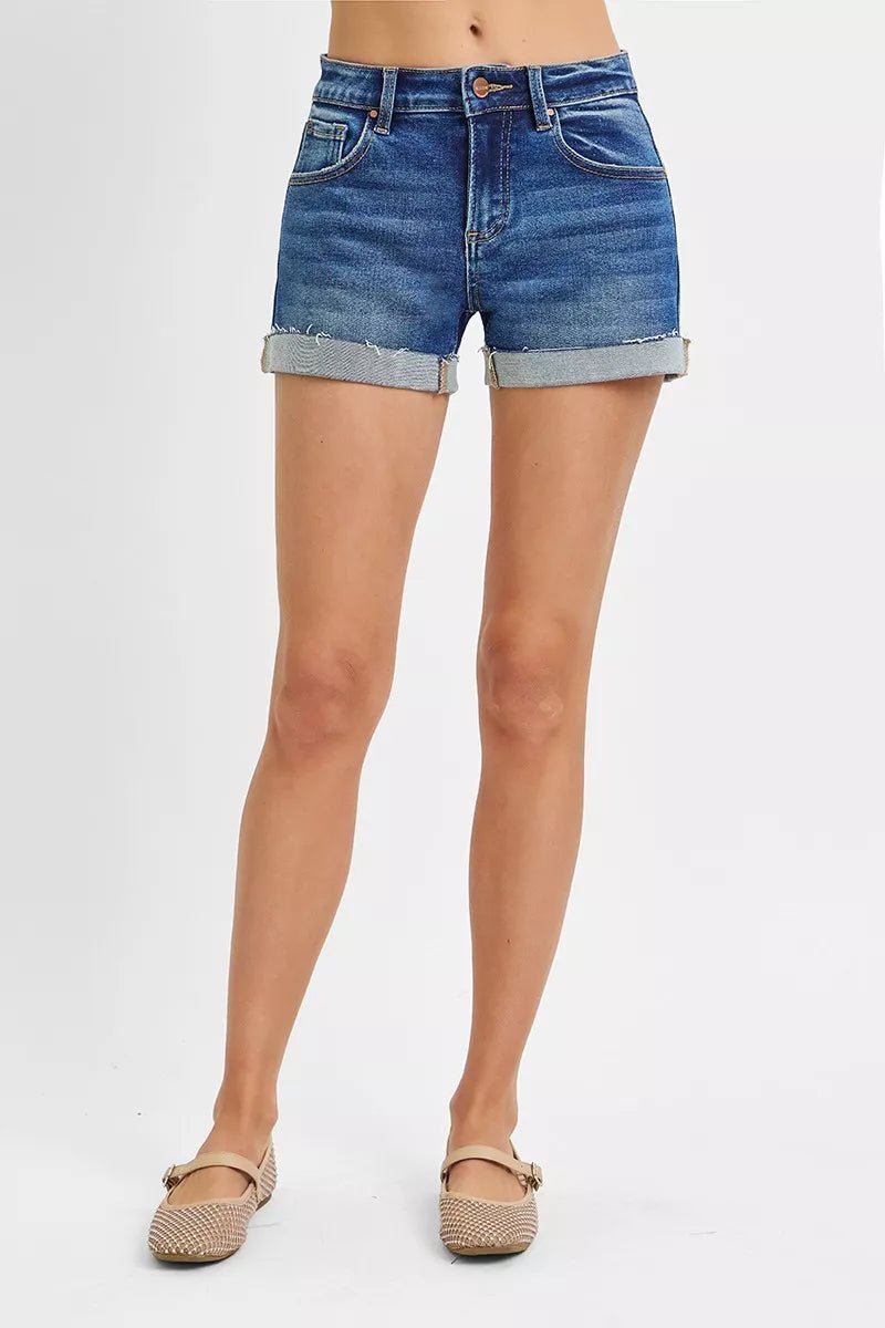 RISEN Low Rise Cuffed Shorts - Grace & Grit Boutique