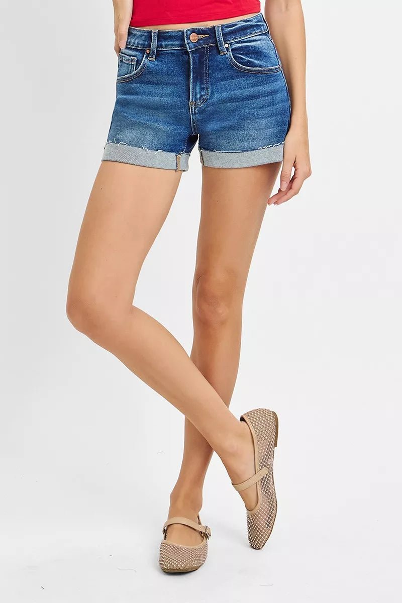 RISEN Low Rise Cuffed Shorts - Grace & Grit Boutique