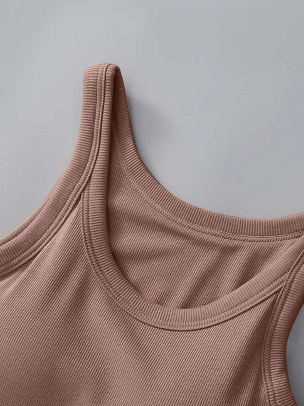 Round Neck Tank with Bra - Grace & Grit Boutique
