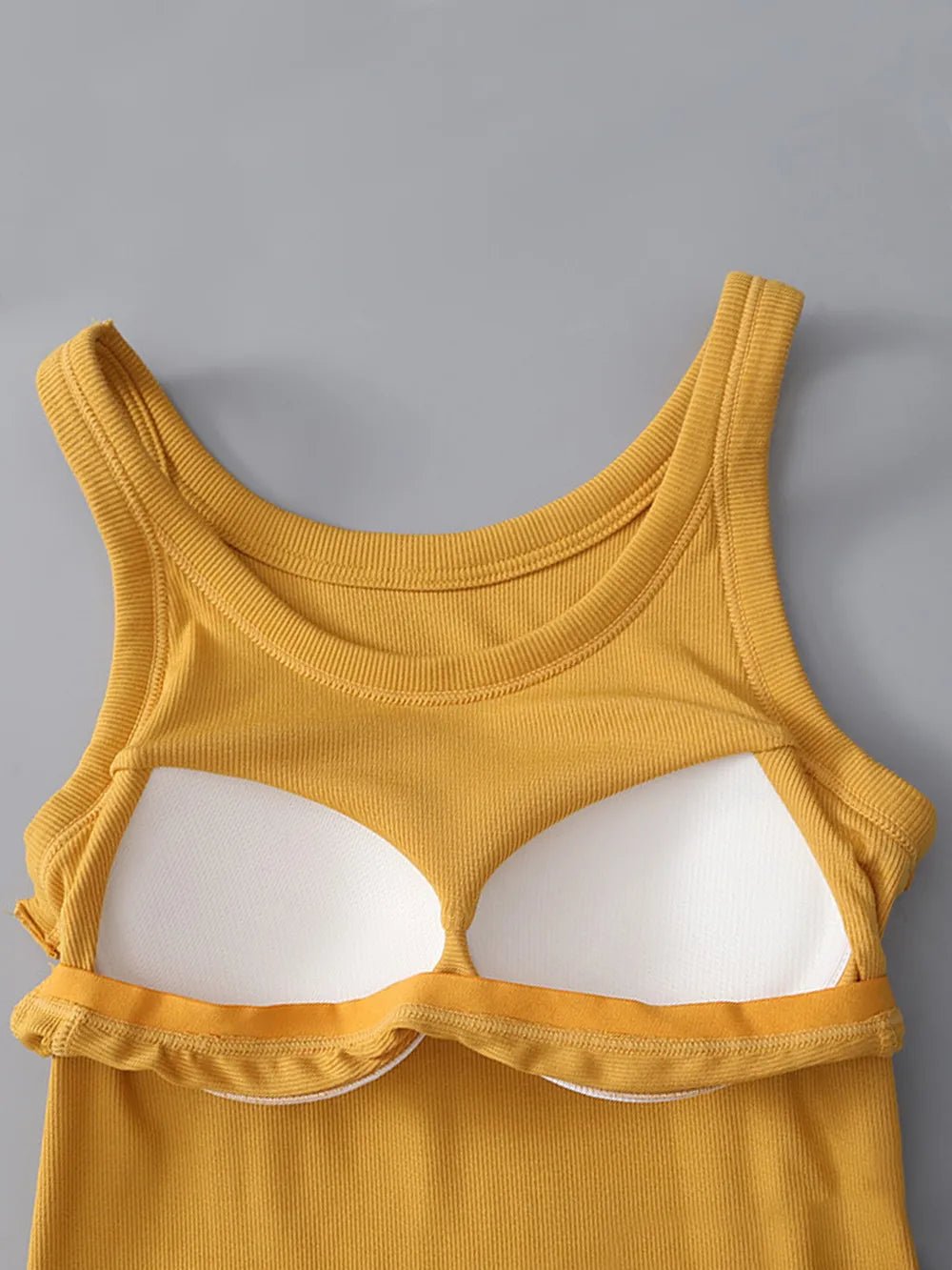 Round Neck Tank with Bra - Grace & Grit Boutique