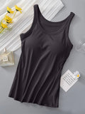 Round Neck Tank with Bra - Grace & Grit Boutique