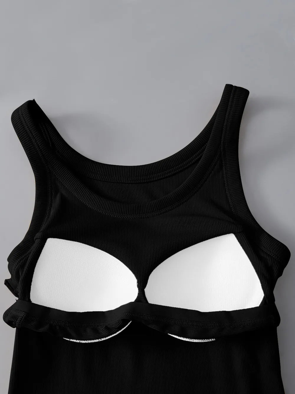 Round Neck Tank with Bra - Grace & Grit Boutique