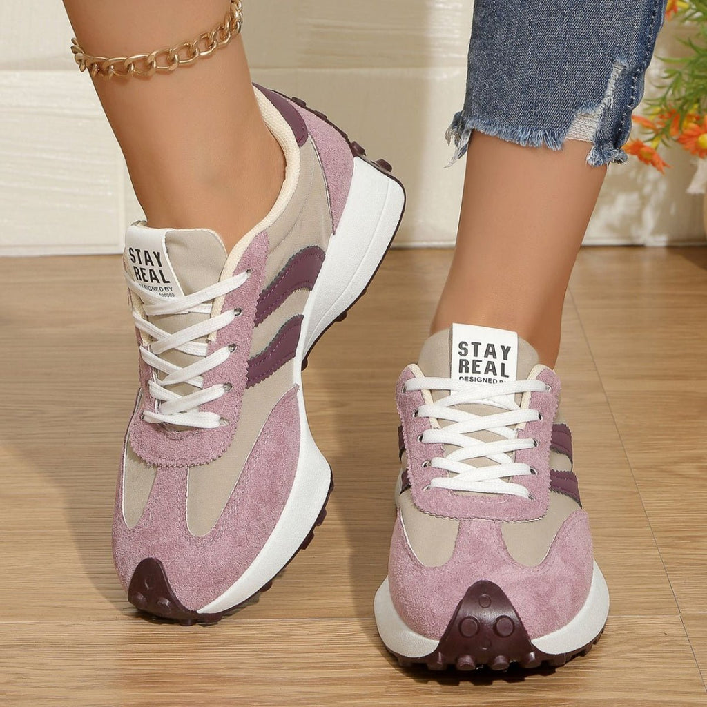 Round Toe Lace Up Sneakers - Grace & Grit Boutique