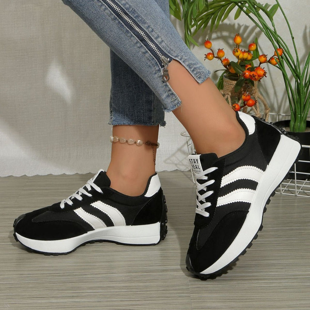 Round Toe Lace Up Sneakers - Grace & Grit Boutique