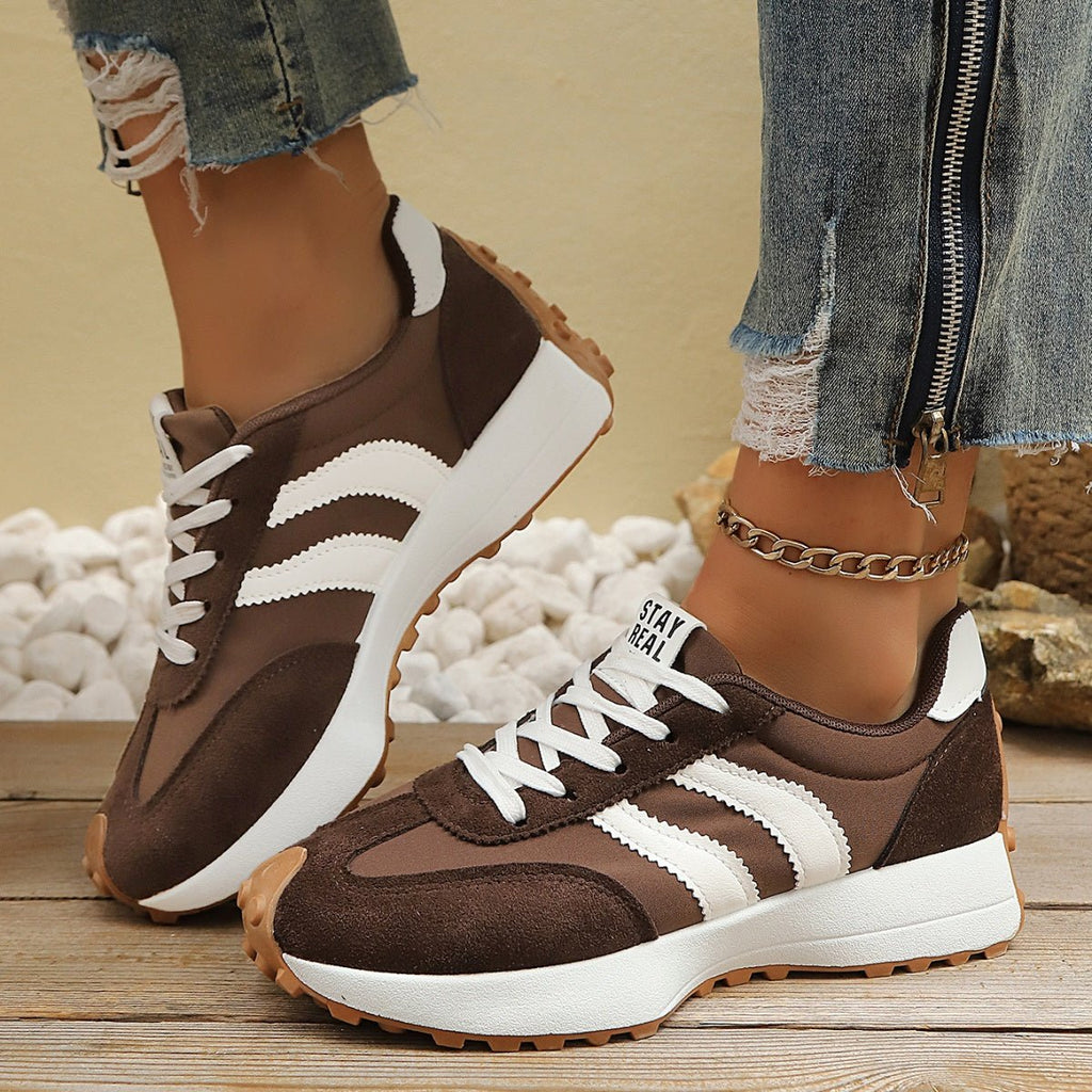 Round Toe Lace Up Sneakers - Grace & Grit Boutique
