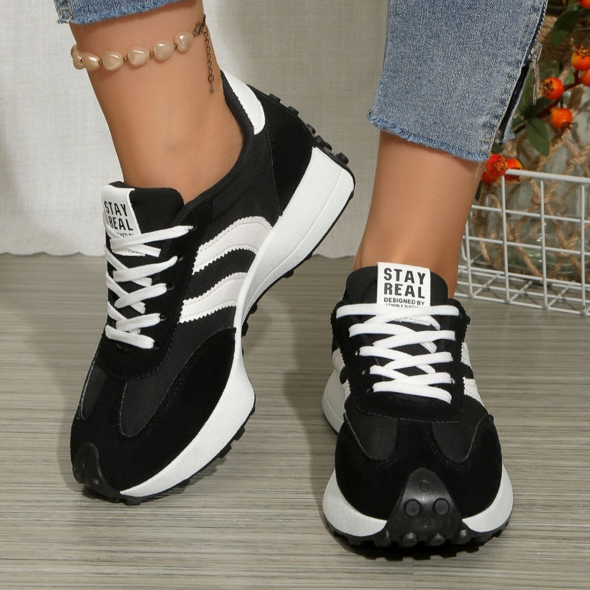Round Toe Lace Up Sneakers - Grace & Grit Boutique