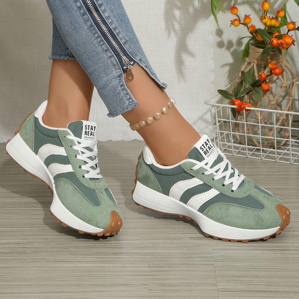 Round Toe Lace Up Sneakers - Grace & Grit Boutique