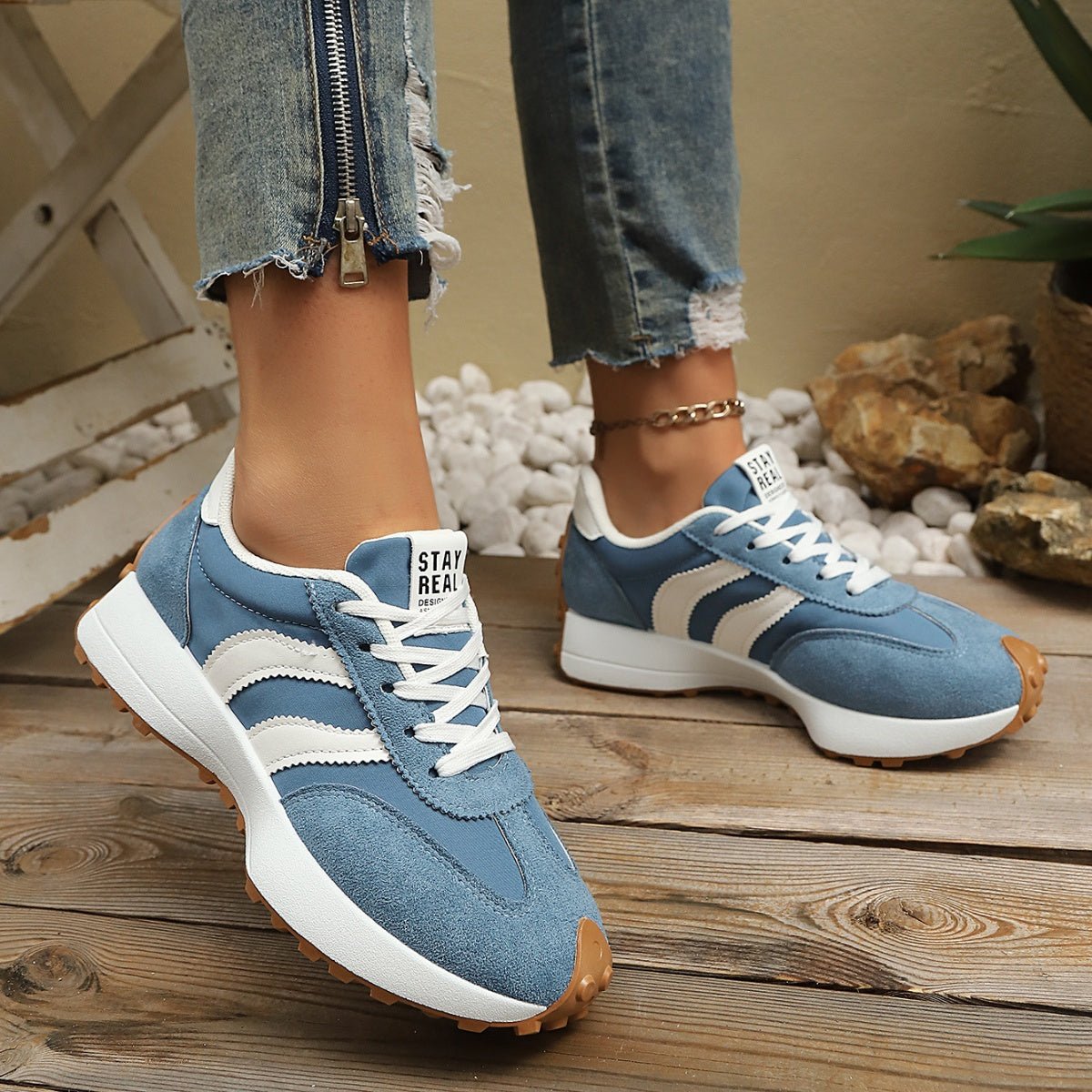 Round Toe Lace Up Sneakers - Grace & Grit Boutique