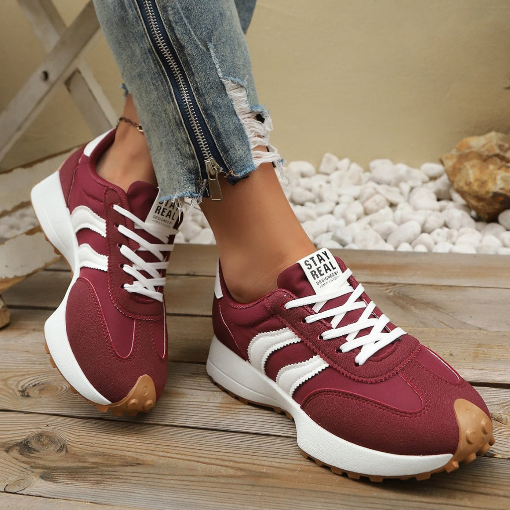 Round Toe Lace Up Sneakers - Grace & Grit Boutique