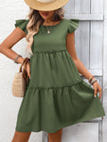 Ruffle Sleeve Tiered Mini Dress - Grace & Grit Boutique