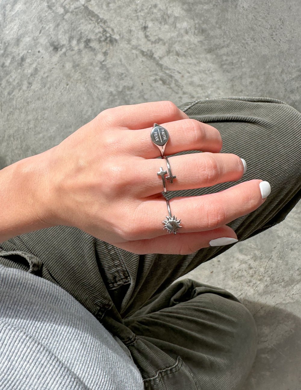 Silver Wrapped Cross Ring - Grace & Grit Boutique