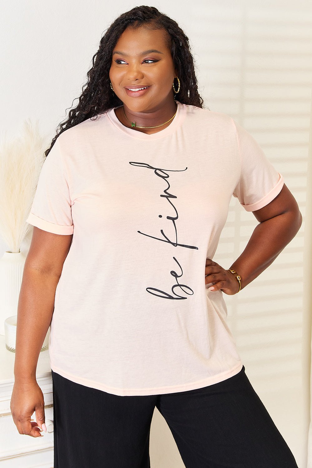 Simply Love BE KIND Graphic Round Neck T-Shirt - Grace & Grit Boutique