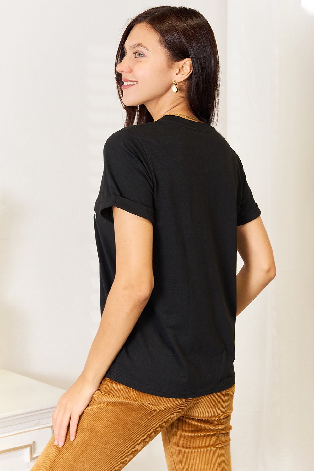 Simply Love Letter Graphic Round Neck T-Shirt - Grace & Grit Boutique