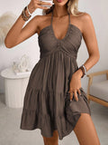 Smocked Halter Neck Tiered Dress - Grace & Grit Boutique