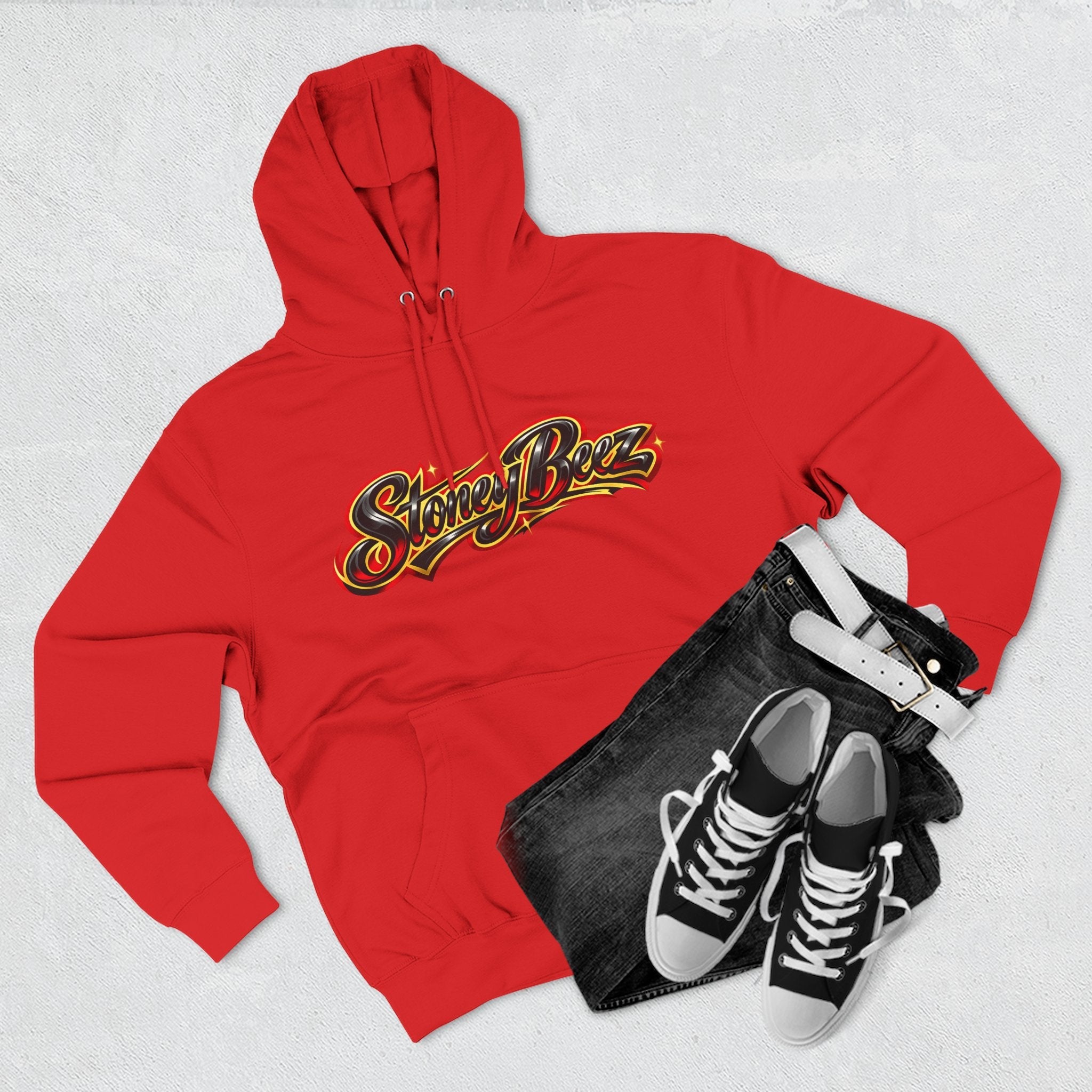 StoneyBeez Bee Graphic Fleece Hoodie — Streetwear Pullover by Printify