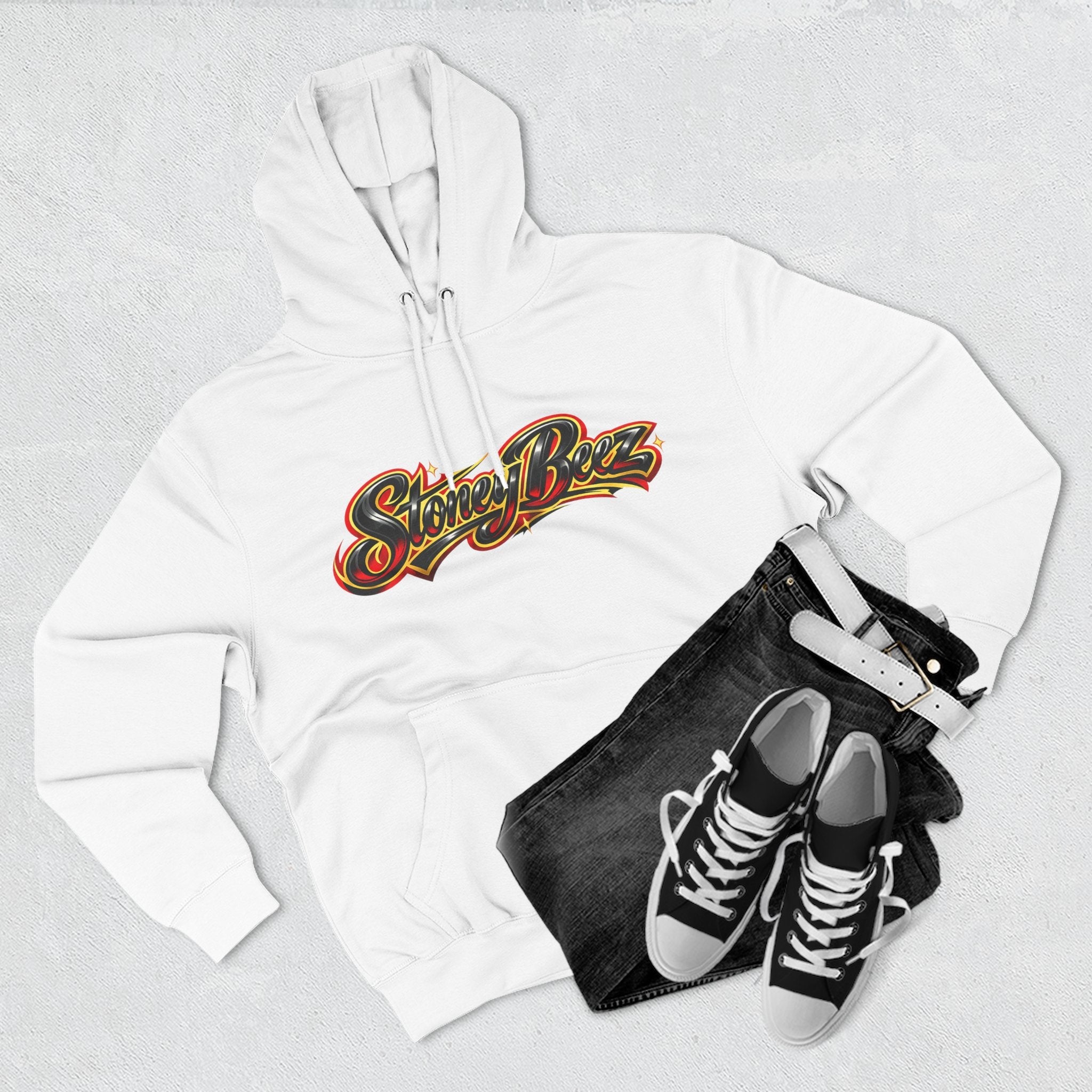 StoneyBeez Bee Graphic Fleece Hoodie — Streetwear Pullover - Grace & Grit Boutique