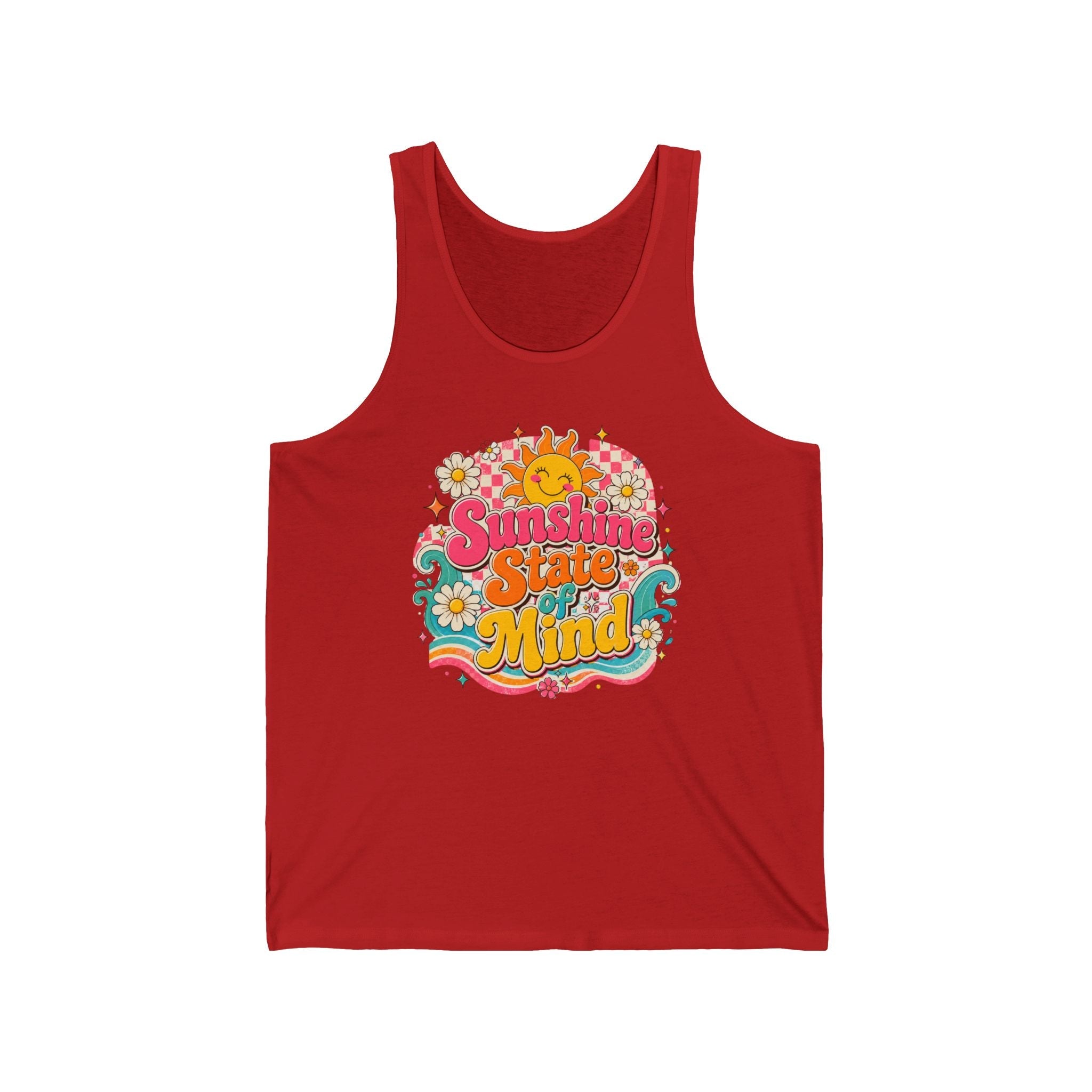 Sunshine State of Mind Tank Top — Retro Floral Summer Vibes by Printify